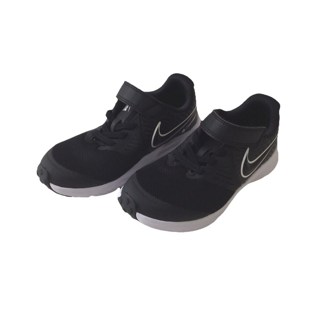 Nike Kids Star Runner 2 Black White Shoes No Tie Size 11C Little Kid New